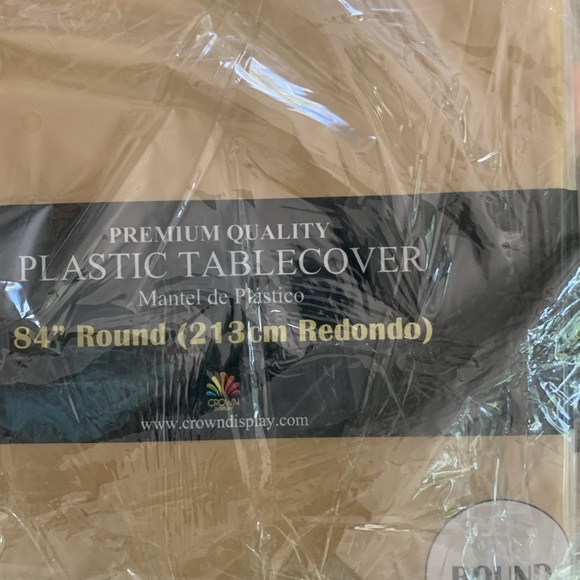 Ten Gold Round Plastic 84" Table Covers 10 ct. New unopened Exquisite Brand - Picture 4 of 5